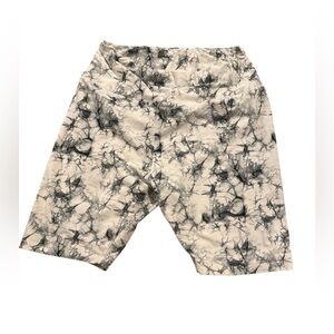Maternity White Marble Print Shorts